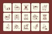 Himalayan Culture Drawing Art Set, an Outline Icon by Vectors Market (Thumbnail 5 of 8)