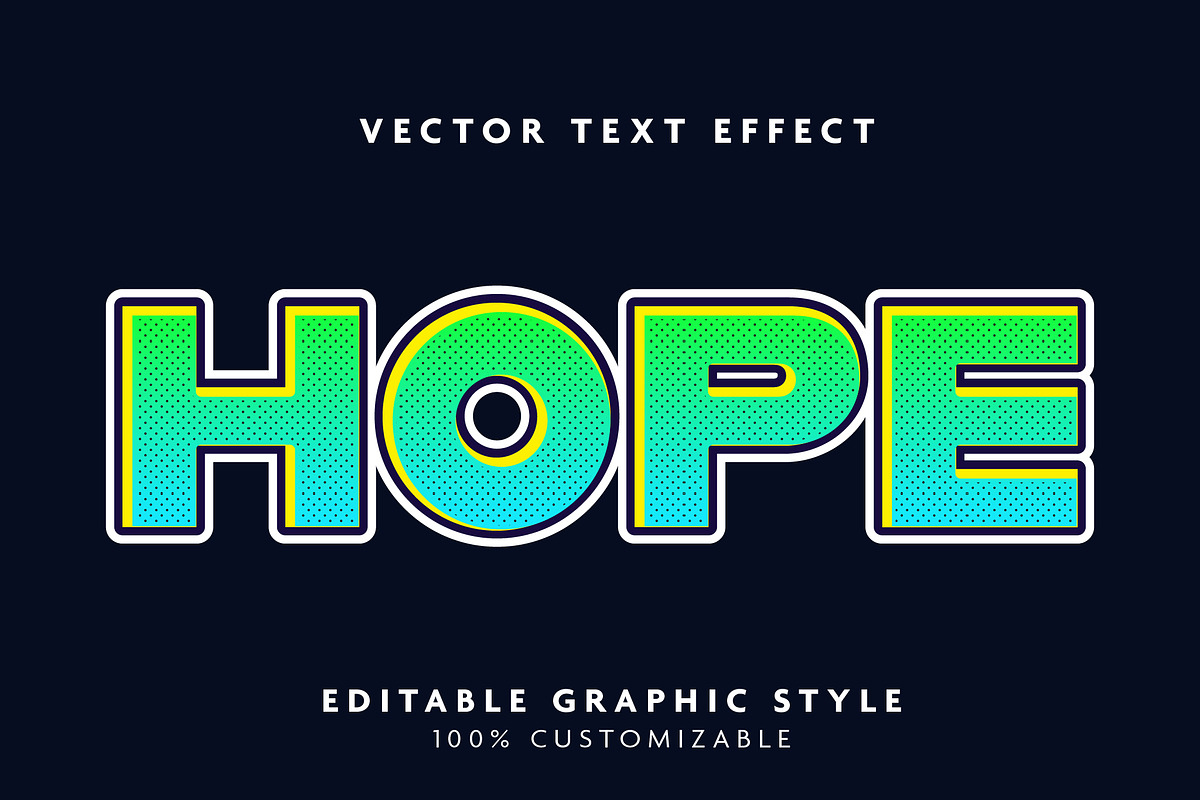 Gradient Halftone Bold Text Effect