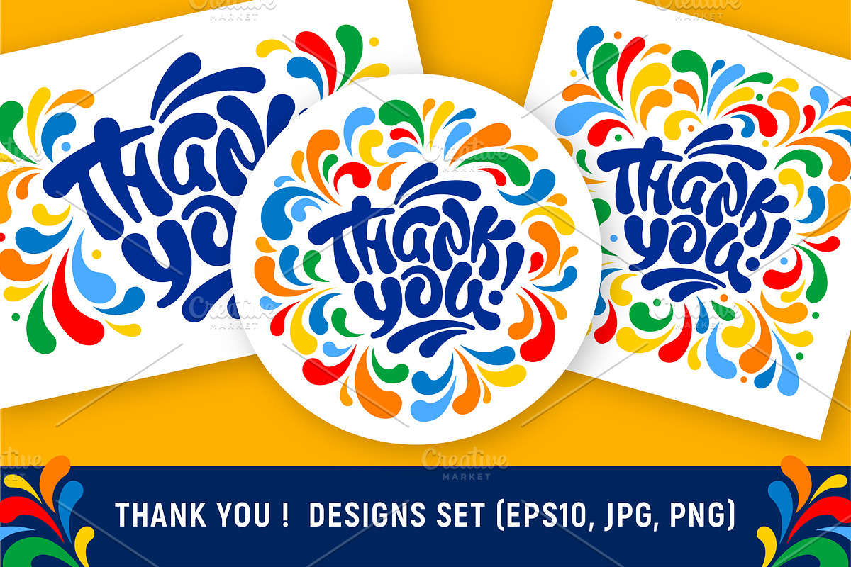 Thank you designs set, a Decorative Illustration by Vector beauty (Photo 2 of 8)