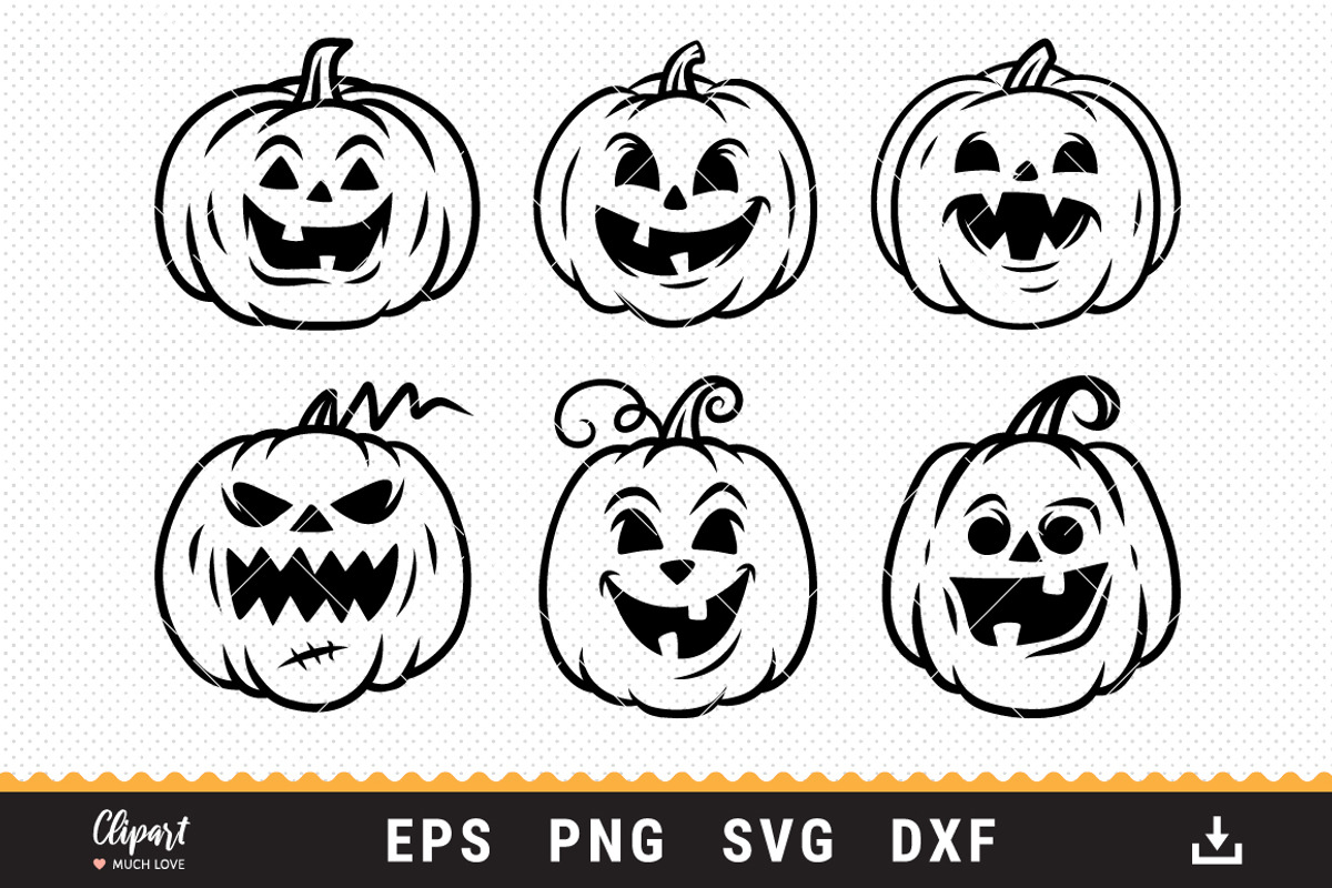 Jack O Lantern SVG, Halloween icons, an Illustration by ClipartMuchLove (Photo 1 of 5)