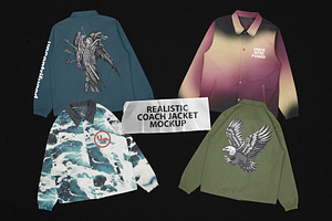 Realistic Coach Jacket Mockup, an Apparel Mockup by Uncentrifuged Pressure