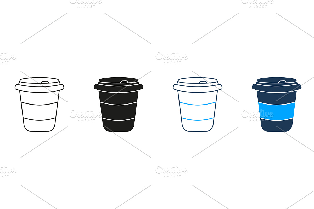 Takeaway Coffee Cup Icons, an Object Illustration by Gentle Studio