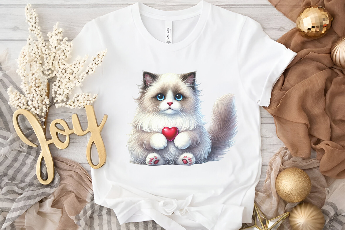 Watercolor Ragdoll Cat Sublimation, a Seasonal Illustration by DreamArtGraphic (Photo 3 of 5)