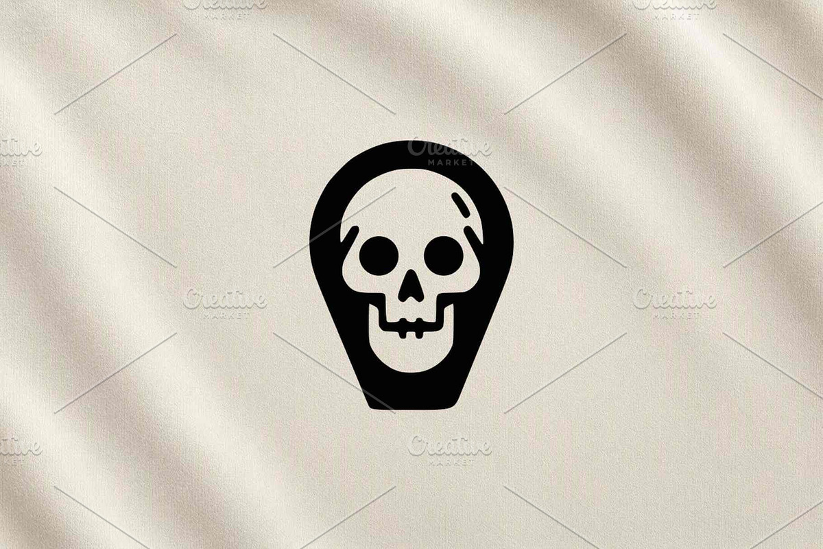 Skull Location Pin Vector, a Seasonal Illustration by Vectorium Studio (Photo 3 of 4)