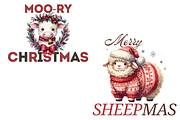 12 Merry Christmas Quotes PNG Bundle, a Decorative Illustration by ClipArtTime (Thumbnail 3 of 3)