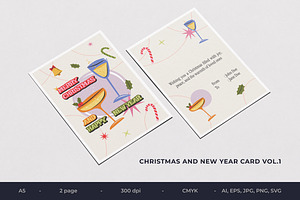 Christmas And New Year Card Vol.1, an Invitation Template by Bewalrus Studio