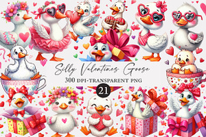 Silly Valentines Goose Clipart, an Illustration by Designworld