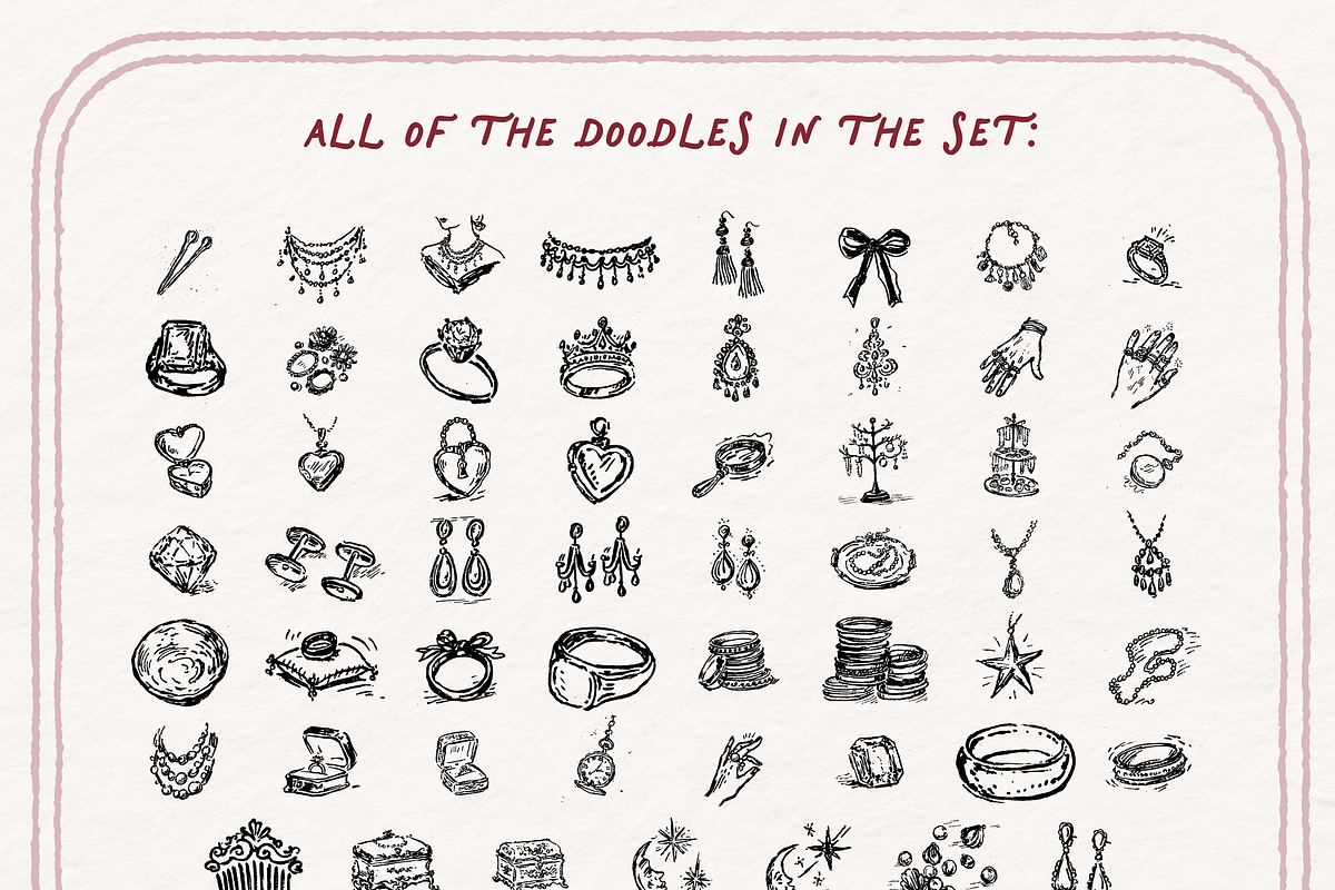 Vintage Jewelry Vector Clipart Set, an Object Illustration by The October Creative (Photo 5 of 13)