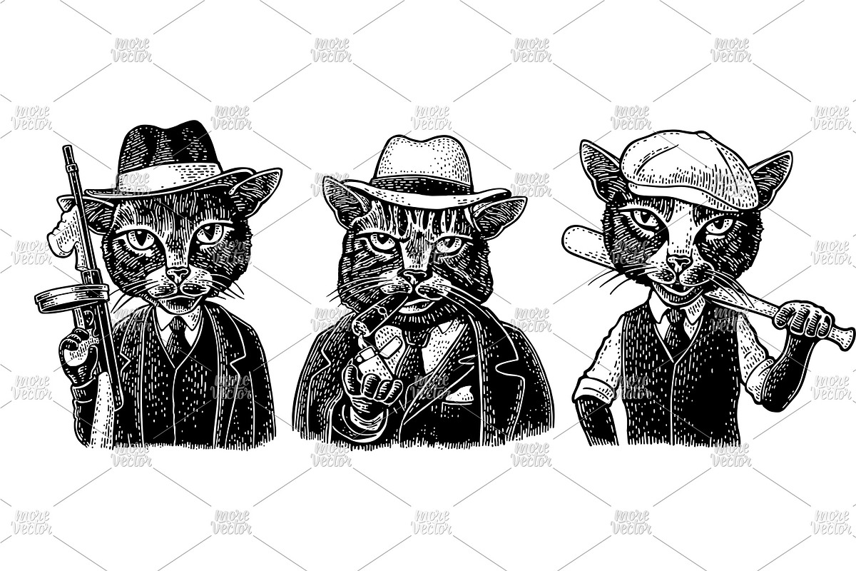 Set person mafia Don, capo, soldier, an Animal Illustration by MoreVector (Photo 1 of 3)