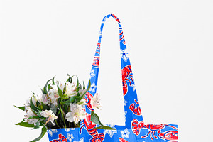 Preppy Red & Blue Lobster Pattern