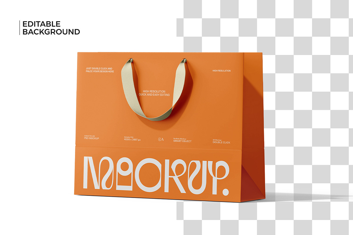 Euro Paper Tote Shopping Bag Mockup, a Packaging Mockup by RamStudio2 (Photo 16 of 16)