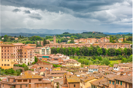 Aerial view of Siena, italy, an Architecture Photo by sborisov
