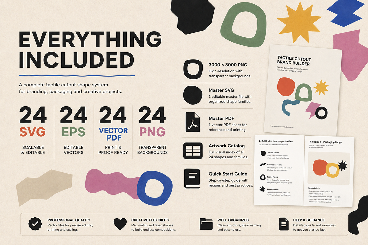 24 Tactile Cutout Vector Shapes, an Object Graphic by Designs24hr (Photo 4 of 10)