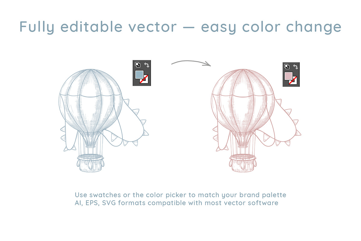 Air Balloon Vector Clipart Bundle, a Graphic by Alisles (Photo 8 of 9)