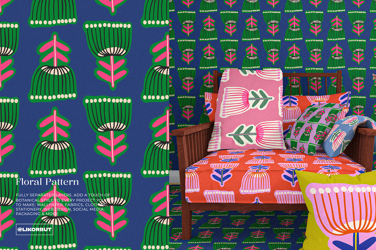 Fairy Abstract Modern Floral Pattern, a Pattern Graphic by likorbut (Photo 5 of 10)