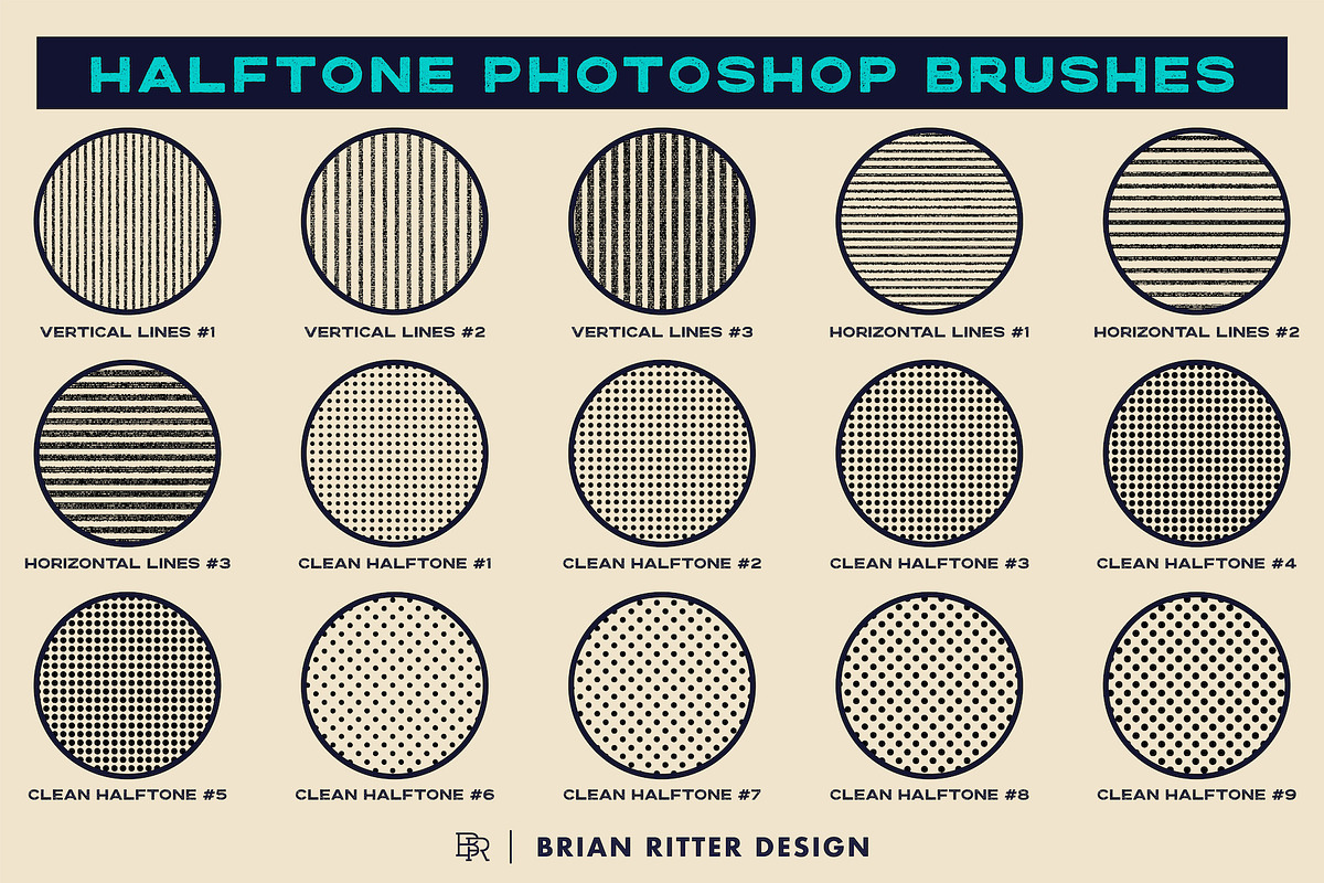 Halftone Photoshop Brushes, a Brush Add-On by Brian Ritter Design (Photo 7 of 9)