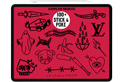 Stick & Poke - Tattoo Stamp Set, a Brush Add-On by LA Studio Sthlm (Thumbnail 1 of 4)