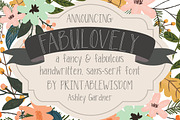 Fabulovely - a fancy sans-serif font, a Sans Serif Font by Printable Wisdom (Thumbnail 1 of 3)