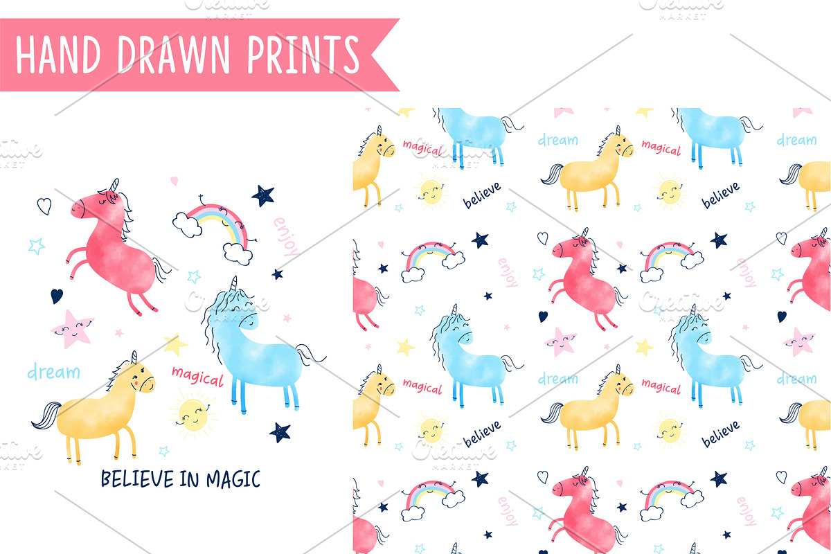 Watercolor Unicorn, an Animal Illustration by Black_sun (Photo 1 of 3)