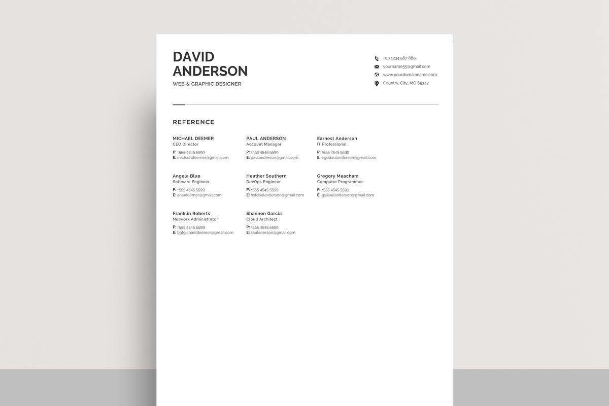 Word & Canva Resume Template, a Resume Template by CreativeZoom (Photo 8 of 8)