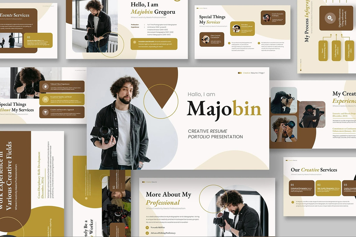 Creative CV Resume Google Slides, a Presentation Template by Fit-tee (Photo 1 of 10)