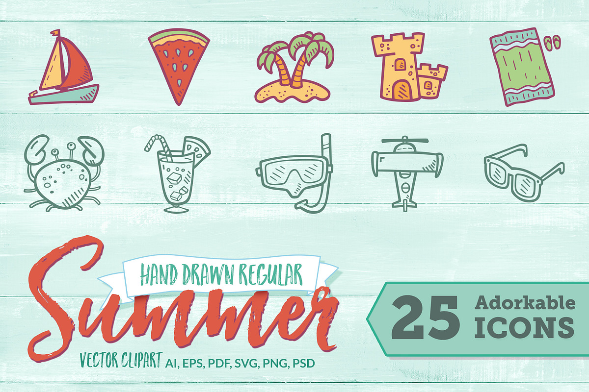 Summer Hand Drawn Icons - Regular, an Icon by Good Stuff No Nonsense (Photo 1 of 4)