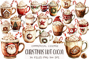 Watercolor Hot Cocoa Clipart, an Illustration by OK Design (Thumbnail 1 of 5)