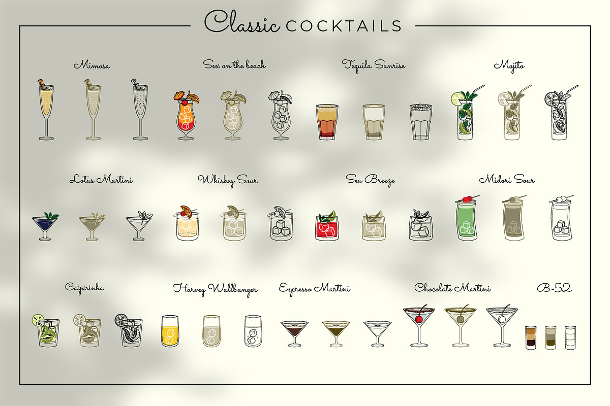 Elegant Bar Cocktail bundle, a Food Illustration by Chakraborty Design (Photo 7 of 13)