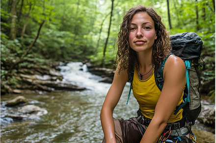 Young woman enjoys peaceful moment, a Nature Photo by Lermont51