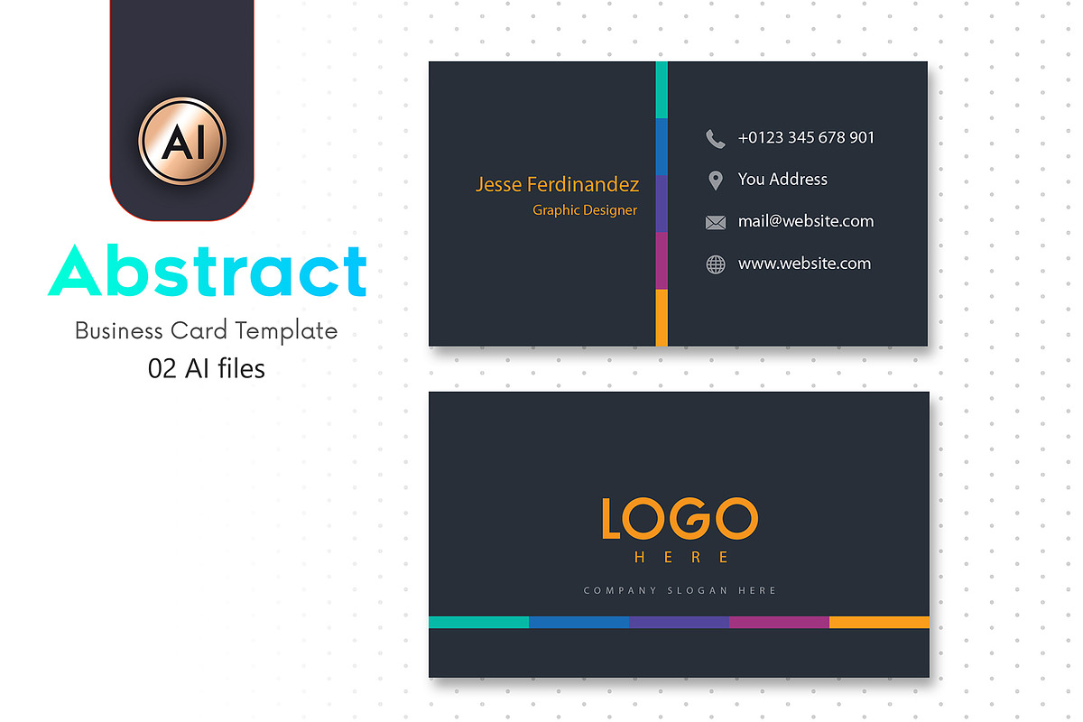 Abstract Business Card Template - 09, a Business Card Template by M6 Gallery