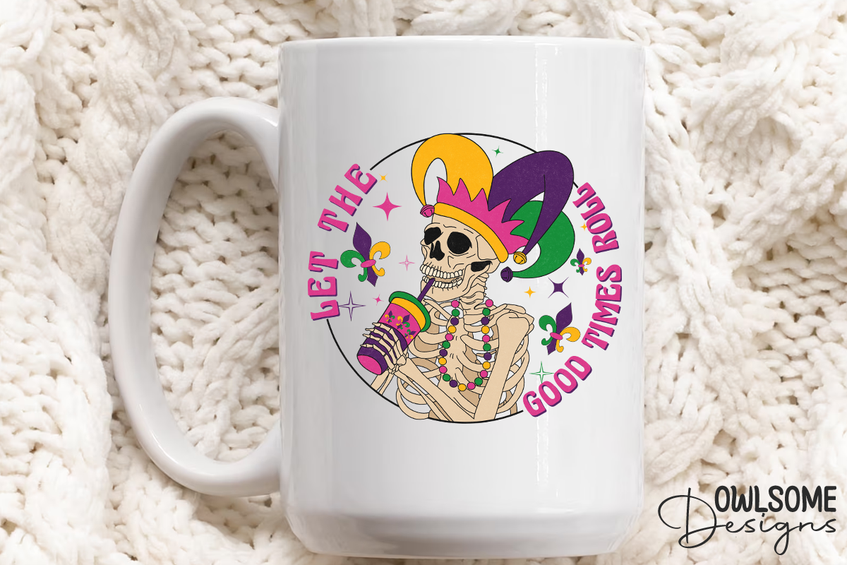 Skeleton Mardi Gras Drink Coffee PNG, a Graphic by Owlsome.Designs (Photo 4 of 5)