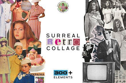 Retro Collage Pack 300 + elements, an Object Graphic by Kaleriia