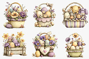 Easter Basket Clipart Set, an Illustration by CreationArt (Thumbnail 5 of 5)