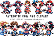 Patriotic Cow with USA Flag 10 PNG, a Graphic by Clipart Bloom (Thumbnail 1 of 11)