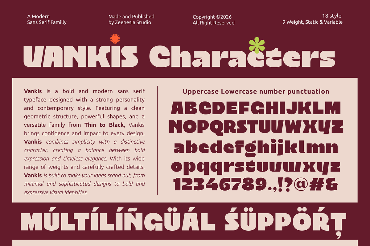 Vankis Font Family, a Sans Serif Font by zeenesia (Photo 18 of 21)