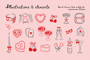 LOVEBOUND Hand Drawn Love Clipart, a Decorative Illustration by millering (Thumbnail 3 of 13)