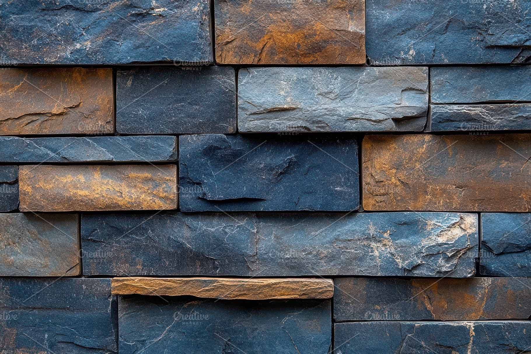Blue and brown stone wall texture ba, a Background Photo by Pixeness Studio