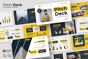 Pitch Deck - PowerPoint Template, a Presentation Template by Iqsiart Studio