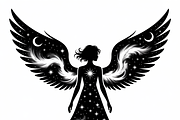 starry angel wings silhouette, an Illustration by Amazin_art (Thumbnail 4 of 21)
