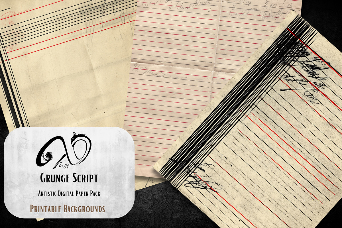 Grunge Script: Vintage Ephemera, a Background Graphic by NiiiNArt
