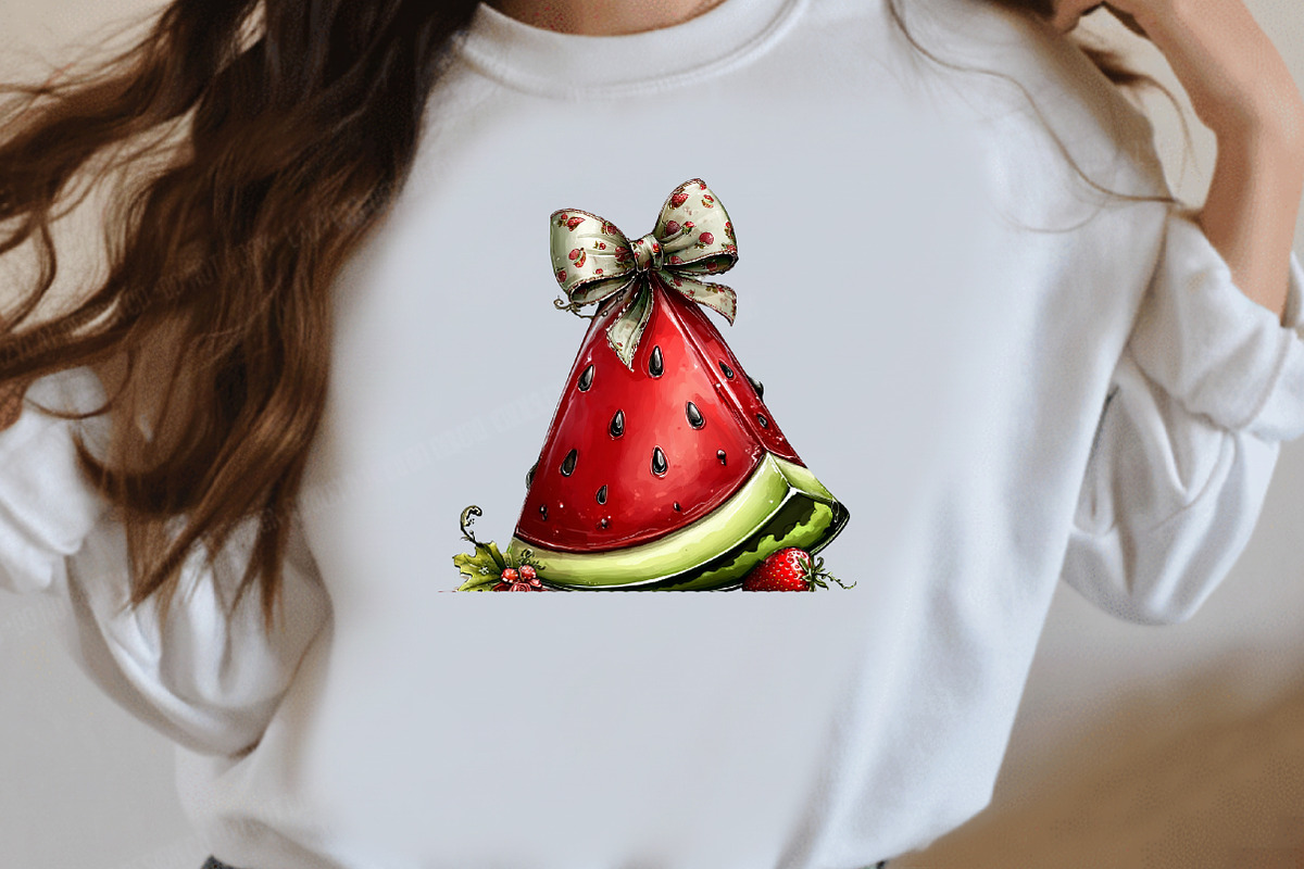 Whimsical summer watermelon clipart, an Illustration by Designworld (Photo 7 of 8)