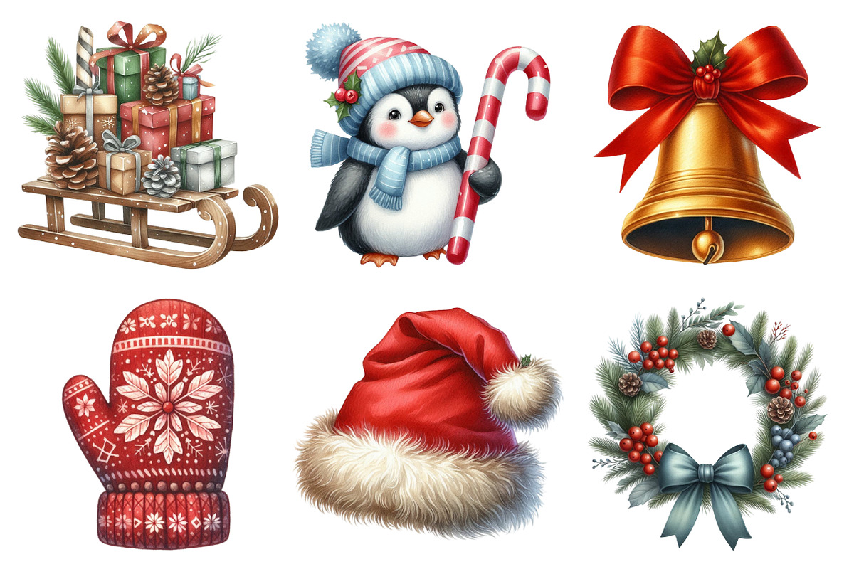 Christmas Clipart Bundle, an Illustration by Daily.Designs (Photo 5 of 5)