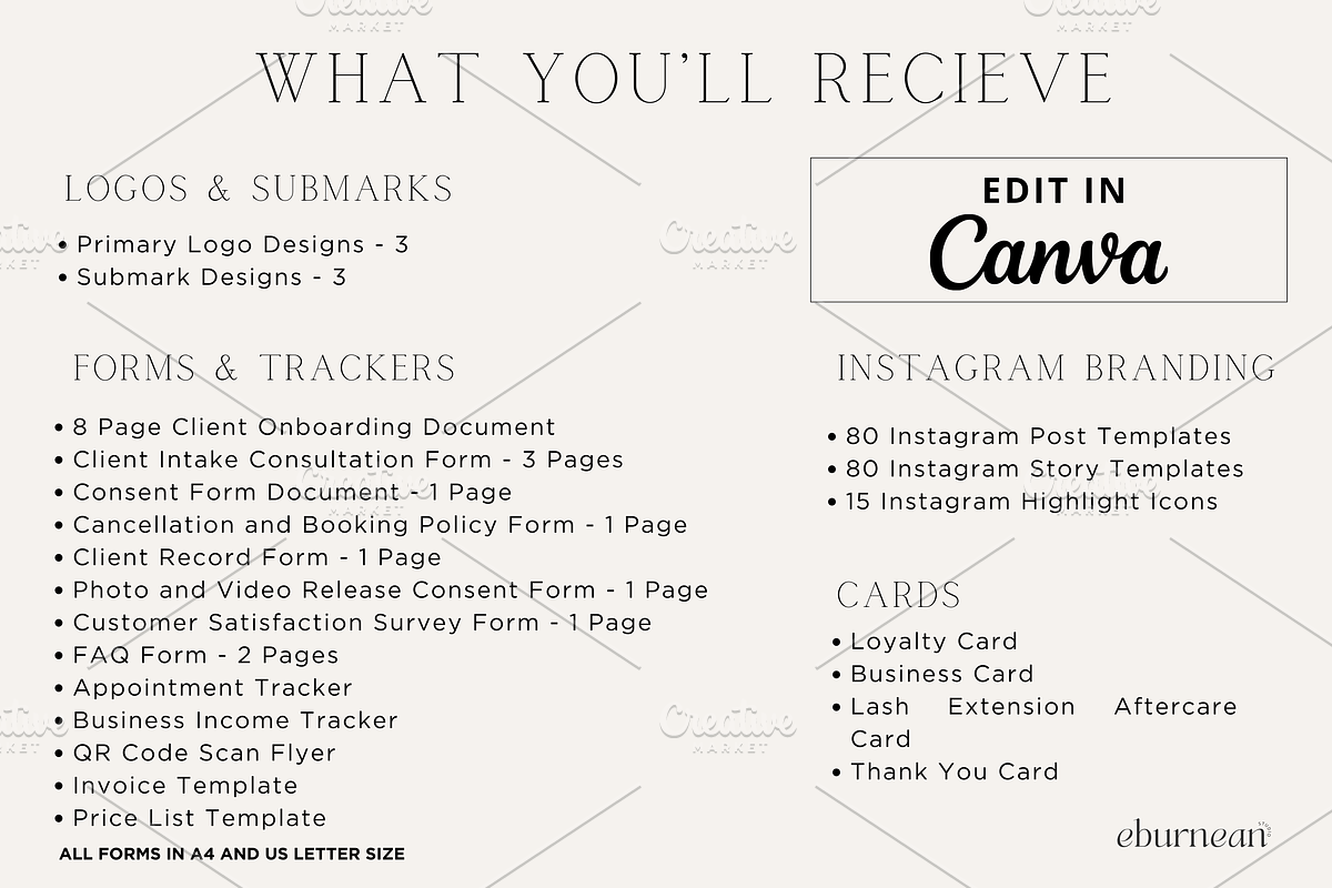 Lash Technician Branding Kit Canva, a Branding & Logo Template by Studio Eburnean (Photo 2 of 6)