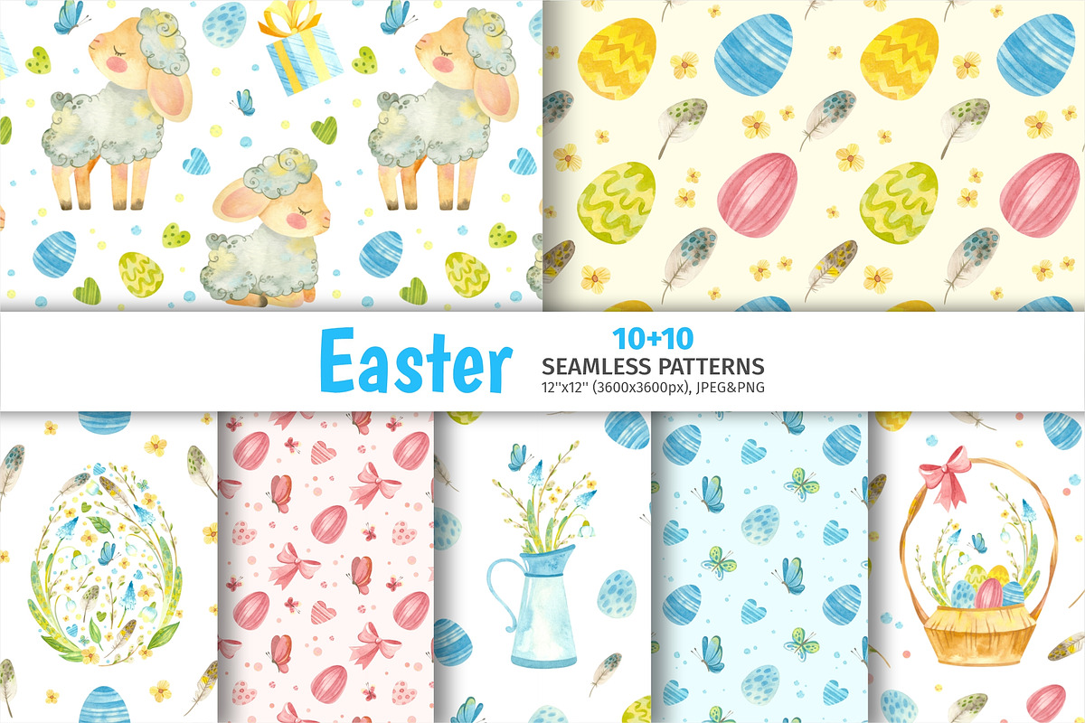 Easter Seamless Pattern, Cute Sheep, a Pattern Graphic by Valin Malin (Photo 1 of 8)