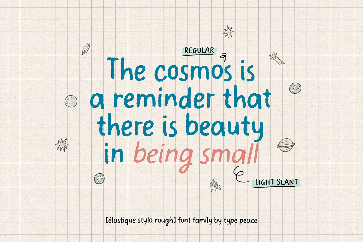 Elastique Stylo Rough - 10 Fonts, a Sans Serif Font by type peace (Photo 2 of 16)