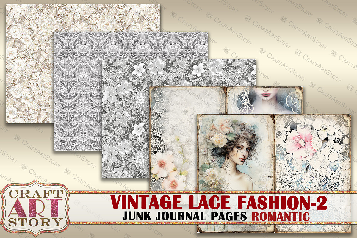 Lace fashion Junk Journal Kit part 2, a Person Illustration by CraftArtStory (Photo 4 of 6)