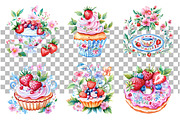Strawberry Dessert Watercolor Clipar, a Seasonal Illustration by Daily.Designs (Thumbnail 3 of 5)
