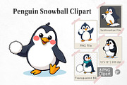 Penguin with Snowball Clipart, a Graphic by Artnoy (Thumbnail 1 of 5)