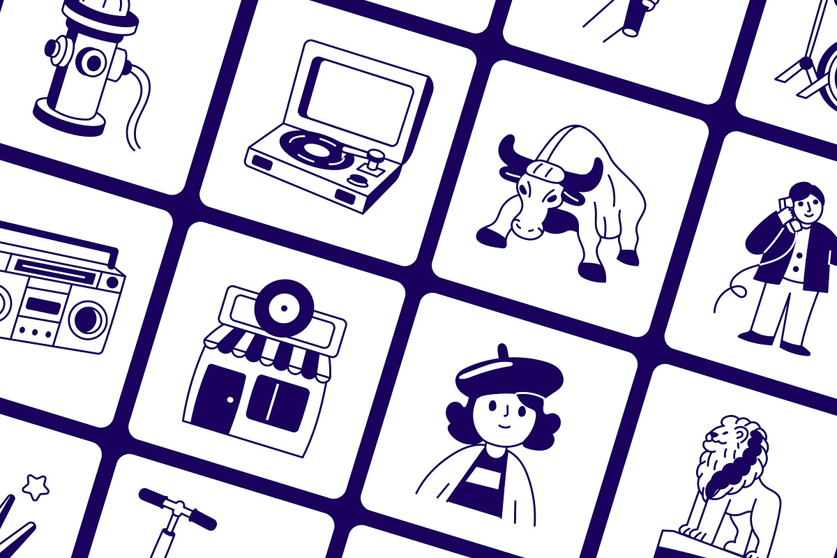 Animated New York Vector Drawing Set, an Outline Icon by Vectors Market (Photo 4 of 5)