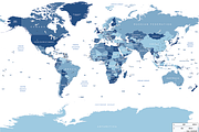 World Map with countries and globe, a Work Illustration by Cartorical (Thumbnail 2 of 9)